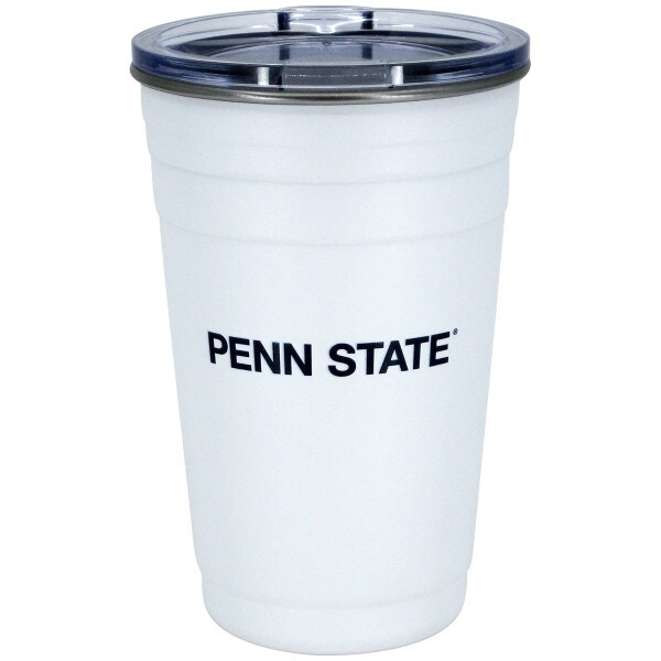 white stainless steel cup with Penn State